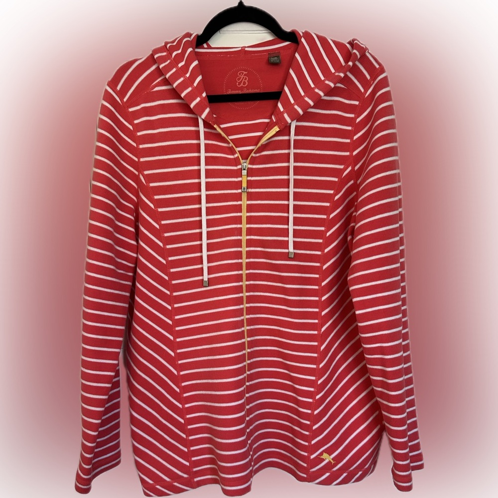 Tommy Bahama Red and White Striped Pullover